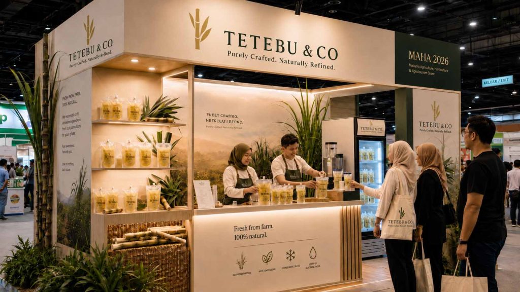 Tetebu & Co fresh sugarcane juice at MAHA 2026, MAEPS Serdang