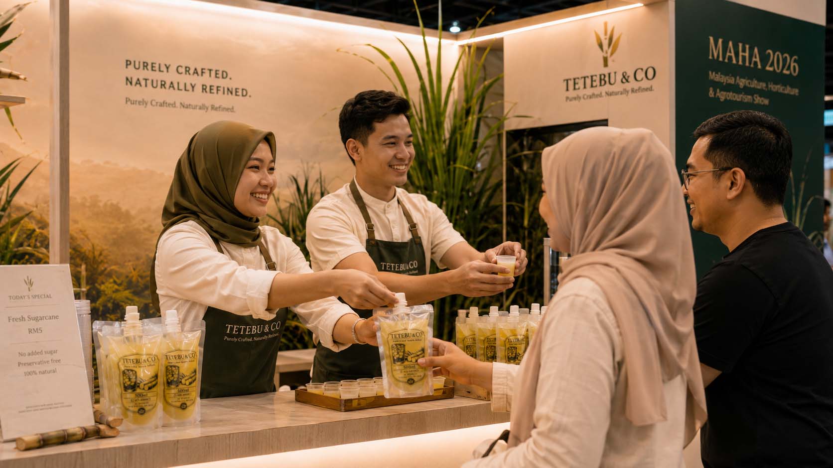 Air tebu segar Tetebu & Co di MAHA 2026, MAEPS Serdang